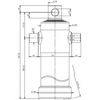 Teleskopski cilinder 4 stopnje 10 ton 1510 mm z luknjo 3047F